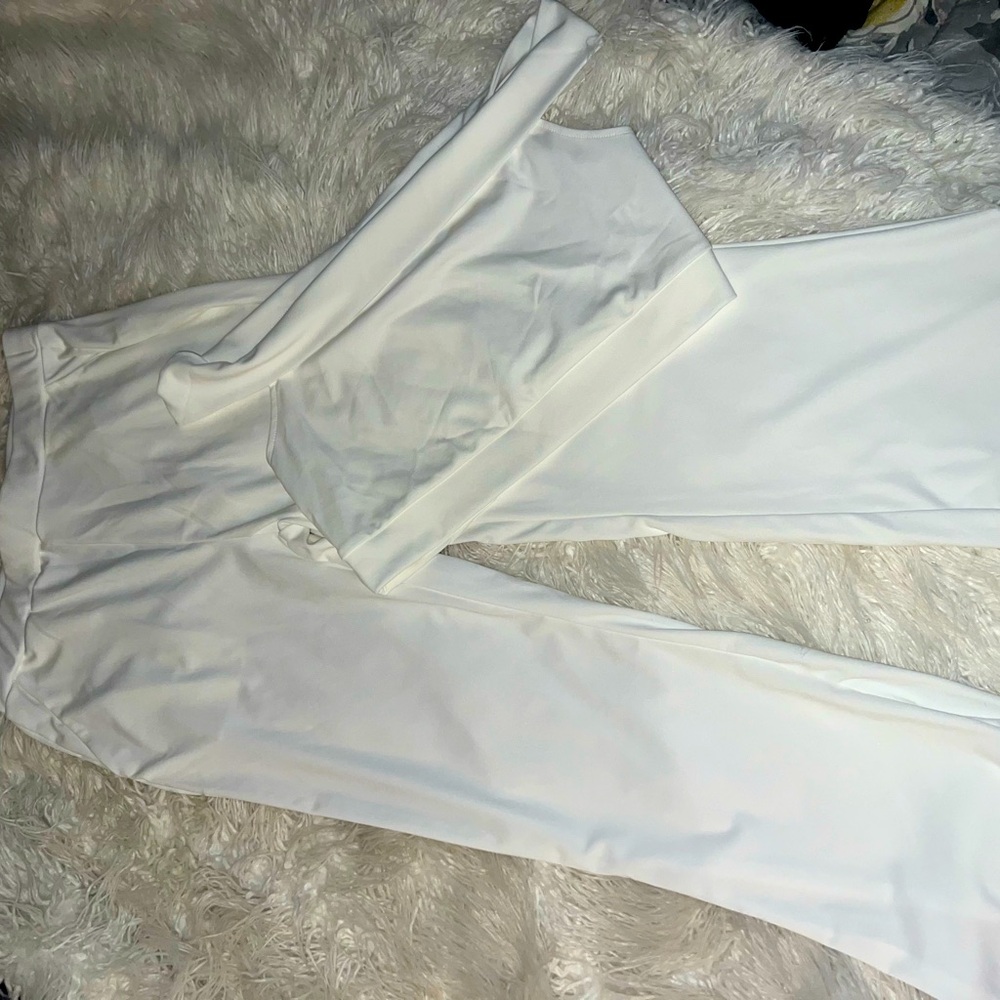 Beautiful all white two piece pant set